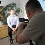 Preparing for a shoot at Duane Morris LLP