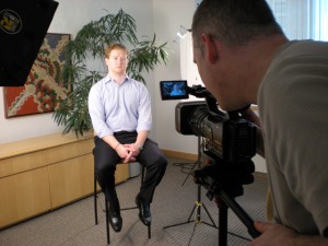 SVG crew sets up for shoot at Duane Morriss LLP