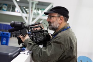 Professional video production crew