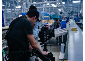 shooting video inside crown uniform & linen service
