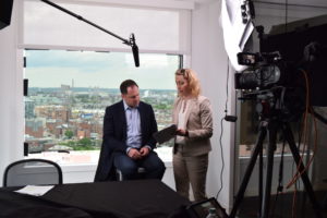 interview with microphone