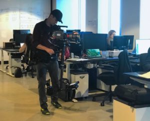 Jake Thomas operating the Steadicam