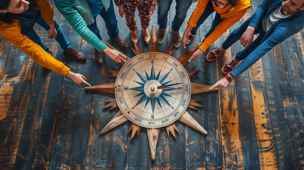 a compass symbolizing the key to effective content marketing