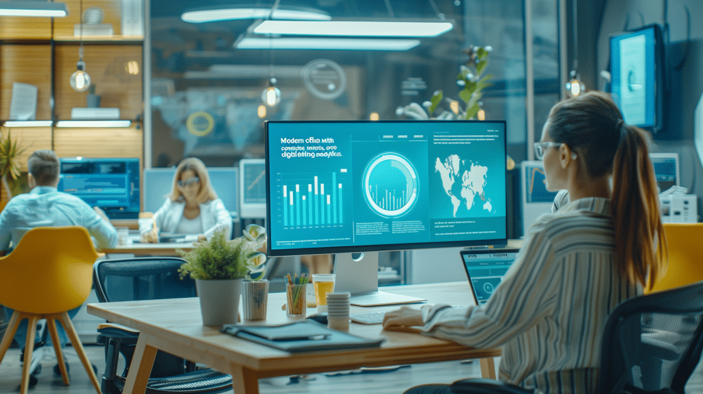 a group of people working on computers for inbound marketing