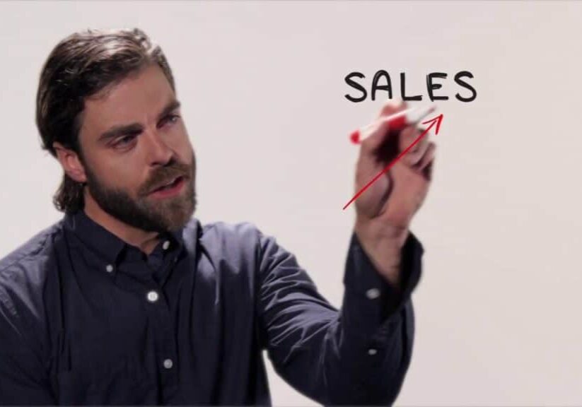 animated explainer image a man writing on a white board